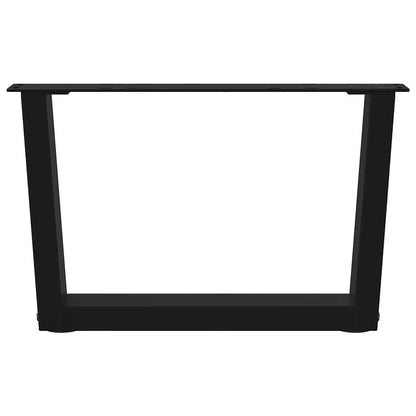 vidaXL Pieds de table basse en V 2 pcs Noir 50x(30-31,3) cm Acier
