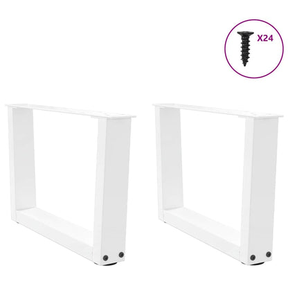 vidaXL Couchtischbeine V-Form 2 Stück Weiß 50x(30-31,3) cm Stahl