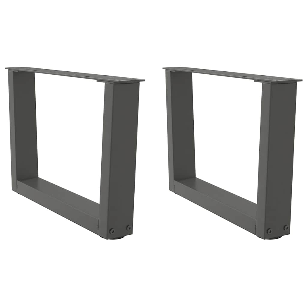 vidaXL Pieds de table basse en V 2 pcs Anthracite 50x(30-31,3) cm Acier
