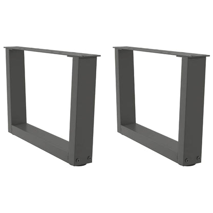 vidaXL Pieds de table basse en V 2 pcs Anthracite 50x(30-31,3) cm Acier