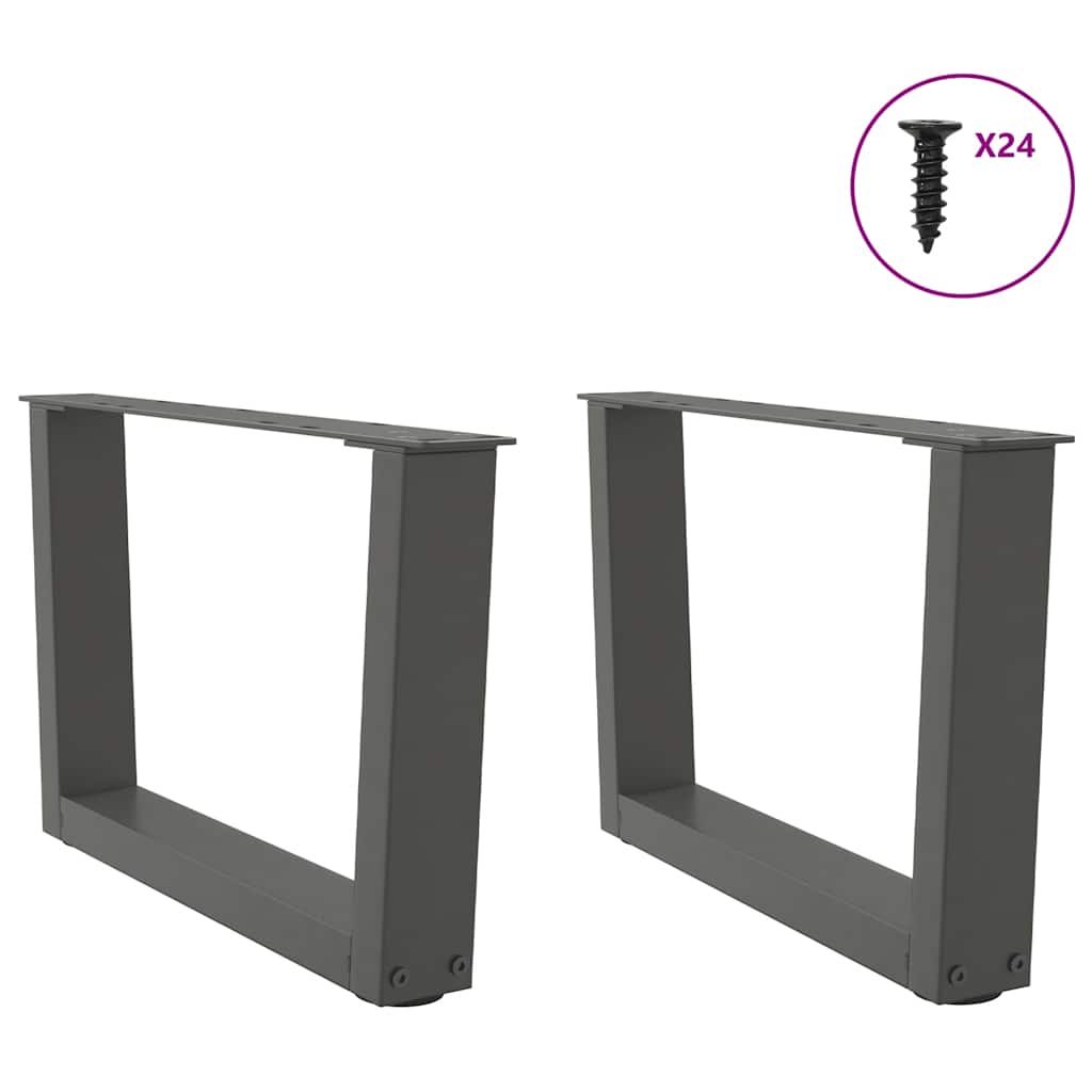vidaXL Pieds de table basse en V 2 pcs Anthracite 50x(30-31,3) cm Acier