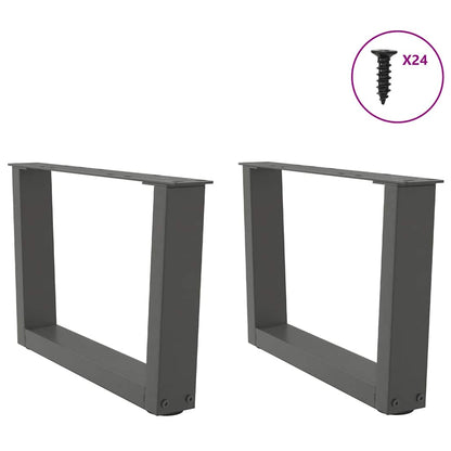 vidaXL Pieds de table basse en V 2 pcs Anthracite 50x(30-31,3) cm Acier