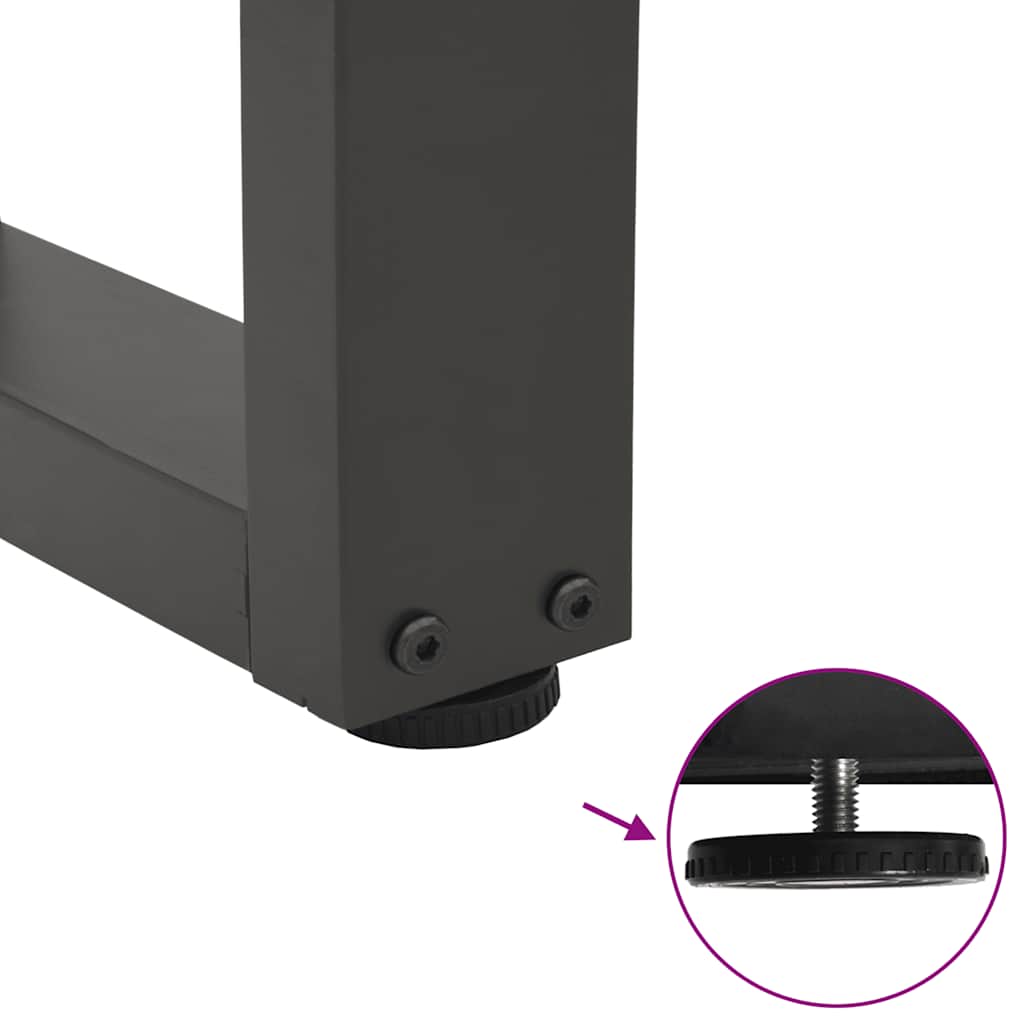 vidaXL Pieds de table basse en V 2 pcs Anthracite 50x(30-31,3) cm Acier
