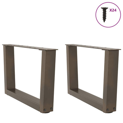 vidaXL Couchtischbeine V-Form 2 Stück Naturstahl 50x(30-31,3) cm Stahl