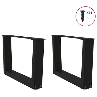 vidaXL Couchtischbeine V-Form 2 Stück Schwarz 60x(30-31,3) cm Stahl
