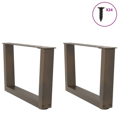 vidaXL Pieds de table basse en forme de V 2 pcs Acier brut 60x(30-31,3) cm Acier