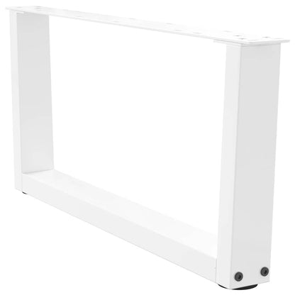 vidaXL Pieds de table basse en V 2 pcs Blanc 70x(30-31,3) cm Acier