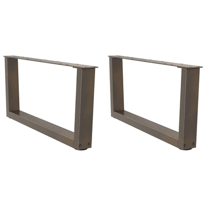 vidaXL Pieds de table basse en V 2 pcs Acier brut 70x(30-31,3) cm Acier