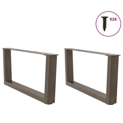 vidaXL Pieds de table basse en V 2 pcs Acier brut 70x(30-31,3) cm Acier