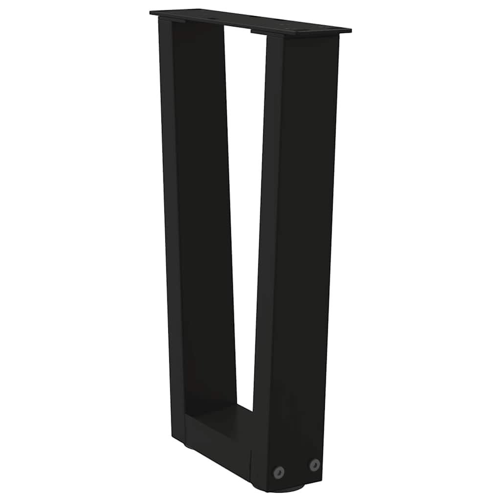 vidaXL Pieds de table basse en V 2 pcs Noir 28x(42-43,3) cm Acier