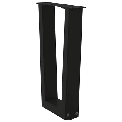 vidaXL Pieds de table basse en V 2 pcs Noir 28x(42-43,3) cm Acier