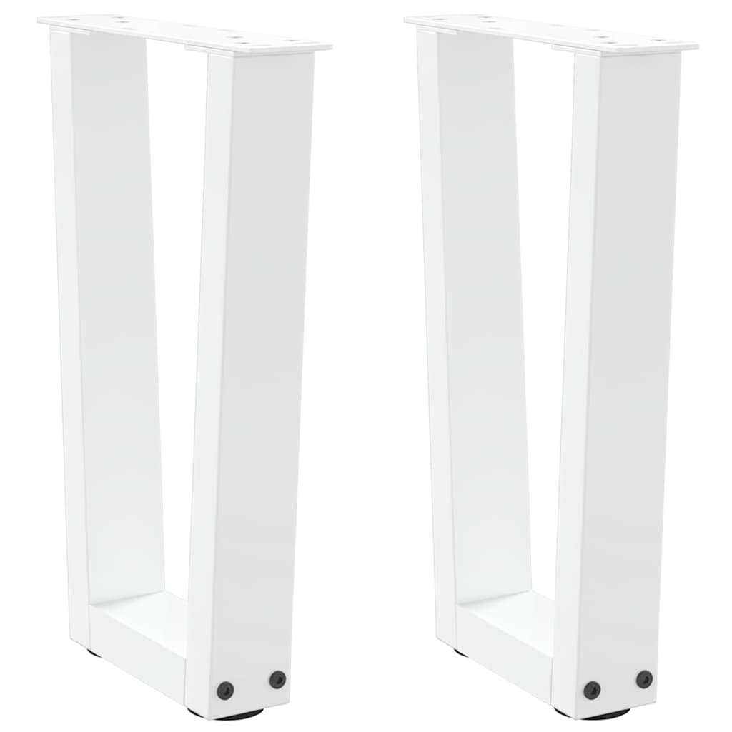vidaXL Couchtischbeine V-Form 2 Stück Weiß 28x(42-43,3) cm Stahl