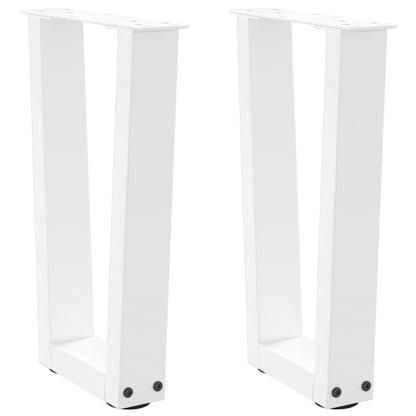vidaXL Couchtischbeine V-Form 2 Stück Weiß 28x(42-43,3) cm Stahl
