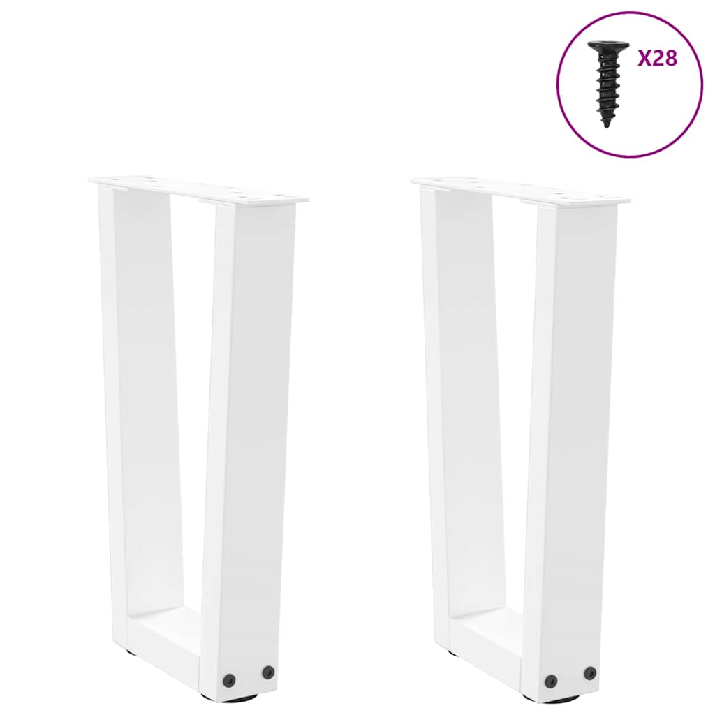 vidaXL Couchtischbeine V-Form 2 Stück Weiß 28x(42-43,3) cm Stahl