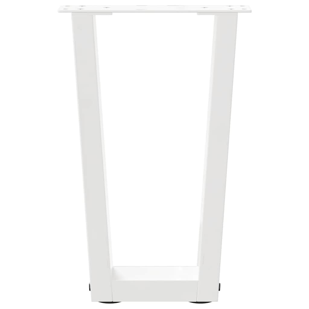 vidaXL Couchtischbeine V-Form 2 Stück Weiß 28x(42-43,3) cm Stahl