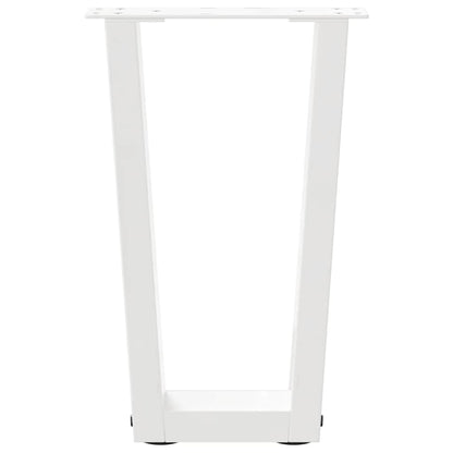 vidaXL Couchtischbeine V-Form 2 Stück Weiß 28x(42-43,3) cm Stahl
