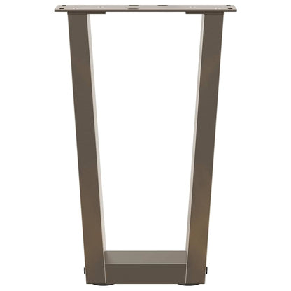 vidaXL Couchtischbeine V-Form 2 Stück Naturstahl 28x(42-43,3) cm Stahl
