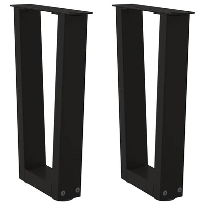 vidaXL Couchtischbeine V-Form 2 Stück Schwarz 38x(42-43,3) cm Stahl