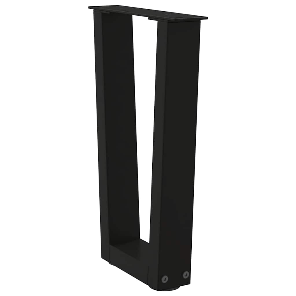 vidaXL Couchtischbeine V-Form 2 Stück Schwarz 38x(42-43,3) cm Stahl