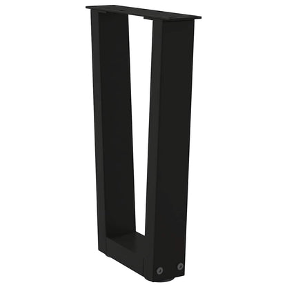 vidaXL Couchtischbeine V-Form 2 Stück Schwarz 38x(42-43,3) cm Stahl