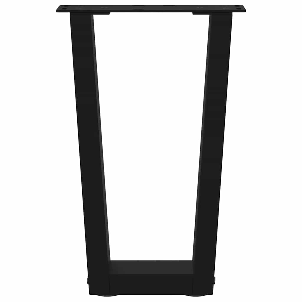 vidaXL Couchtischbeine V-Form 2 Stück Schwarz 38x(42-43,3) cm Stahl