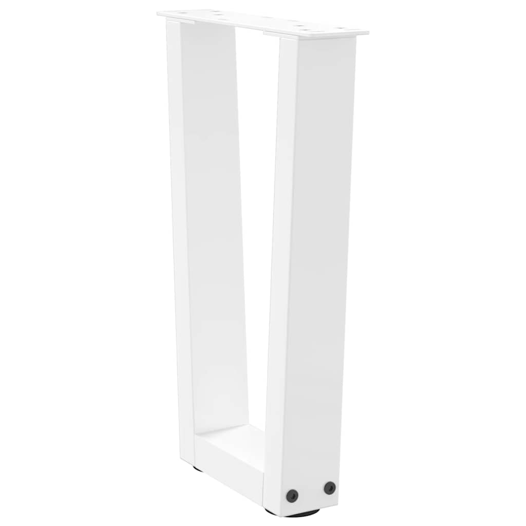 vidaXL Pieds de table basse en V 2 pcs Blanc 38x(42-43,3) cm Acier