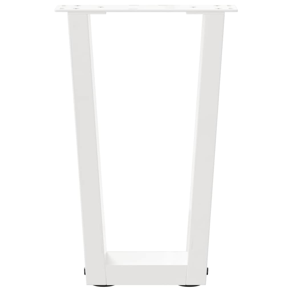 vidaXL Pieds de table basse en V 2 pcs Blanc 38x(42-43,3) cm Acier