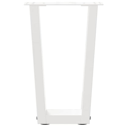 vidaXL Pieds de table basse en V 2 pcs Blanc 38x(42-43,3) cm Acier