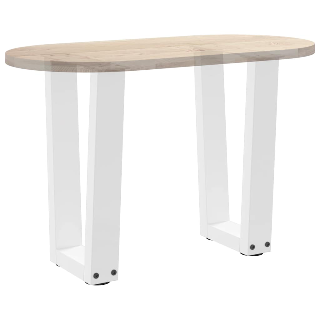 vidaXL Pieds de table basse en V 2 pcs Blanc 38x(42-43,3) cm Acier