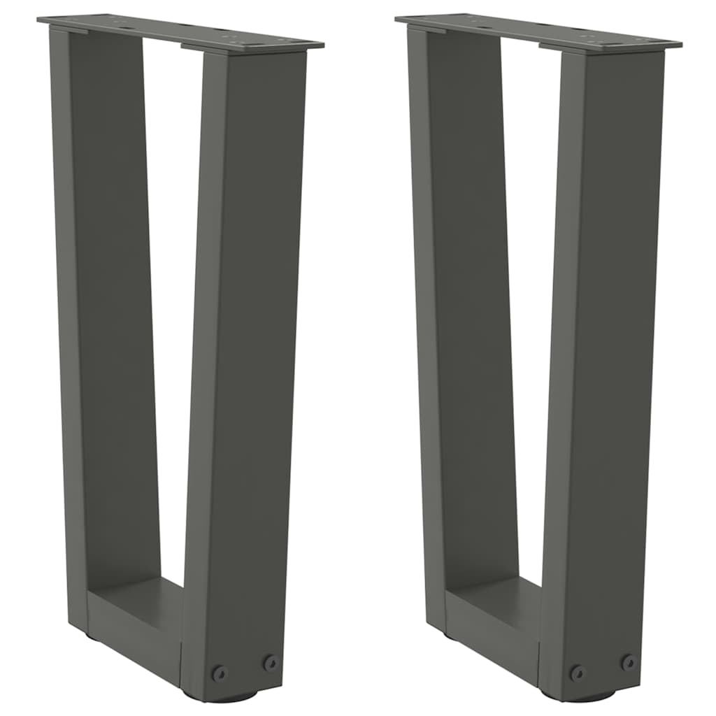 vidaXL Couchtischbeine V-Form 2 Stück Anthrazit 38x(42-43,3) cm Stahl