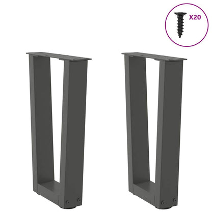 vidaXL Couchtischbeine V-Form 2 Stück Anthrazit 38x(42-43,3) cm Stahl