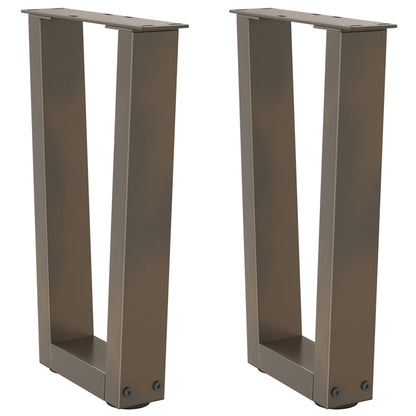 vidaXL Pieds de table basse en forme de V 2 pcs Acier naturel 38x(42-43,3) cm Acier