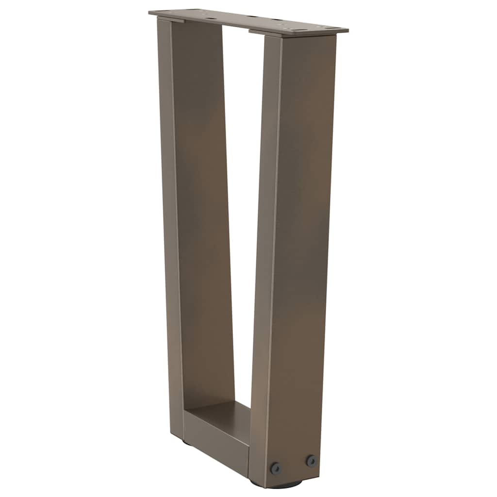 vidaXL Pieds de table basse en forme de V 2 pcs Acier naturel 38x(42-43,3) cm Acier