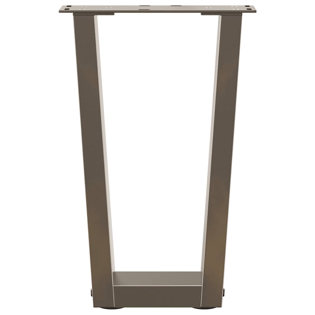 vidaXL Pieds de table basse en forme de V 2 pcs Acier naturel 38x(42-43,3) cm Acier