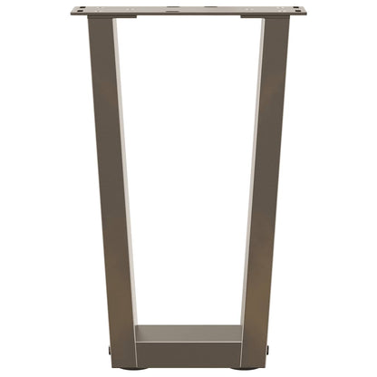 vidaXL Pieds de table basse en forme de V 2 pcs Acier naturel 38x(42-43,3) cm Acier