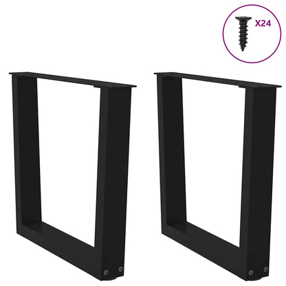 vidaXL Couchtischbeine V-Form 2 Stück Schwarz 50x(42-43,3) cm Stahl