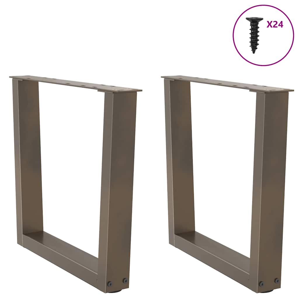 vidaXL Couchtischbeine V-Form 2 Stück Naturstahl 50x(42-43,3) cm Stahl