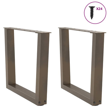 vidaXL Couchtischbeine V-Form 2 Stück Naturstahl 50x(42-43,3) cm Stahl