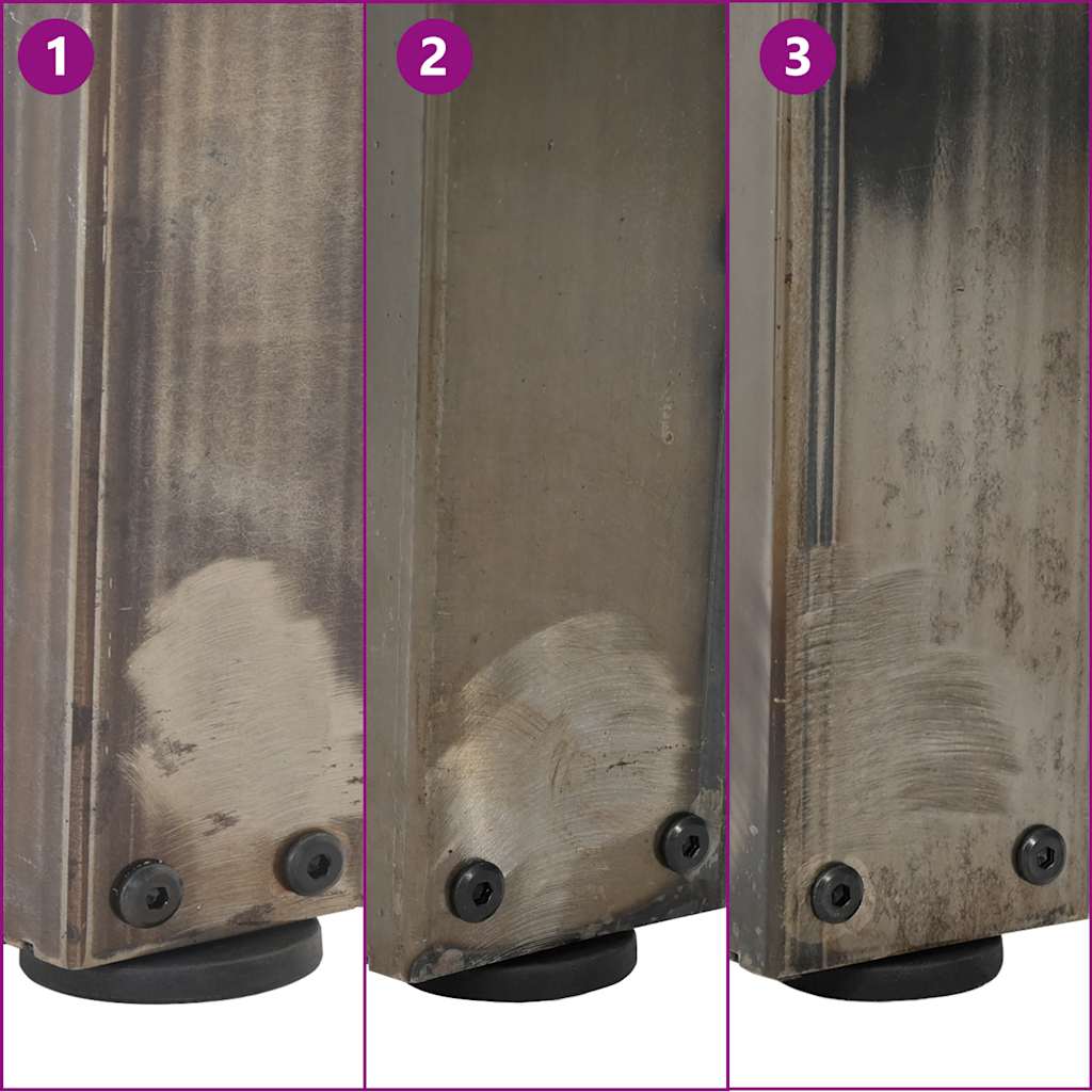 vidaXL Couchtischbeine V-Form 2 Stück Naturstahl 50x(42-43,3) cm Stahl