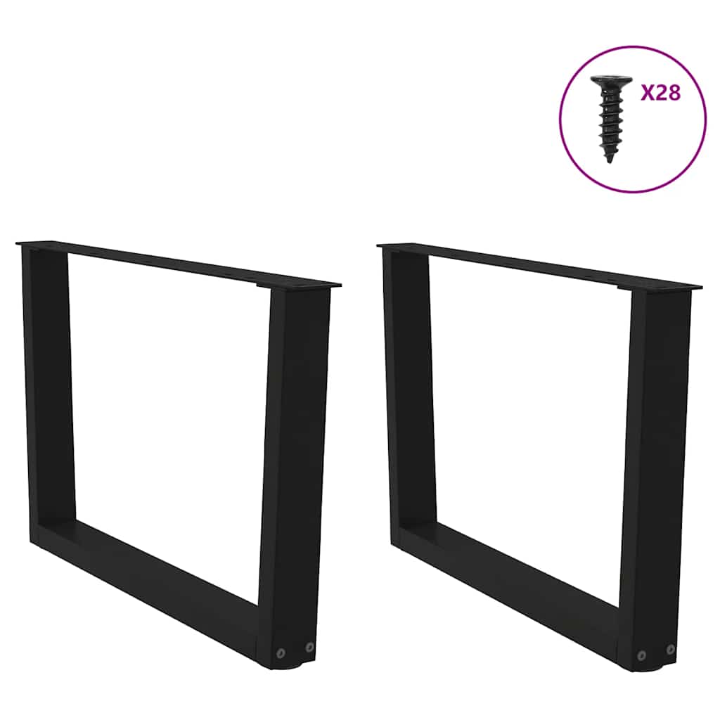 vidaXL Couchtischbeine V-Form 2 Stück Schwarz 70x(42-43,3) cm Stahl