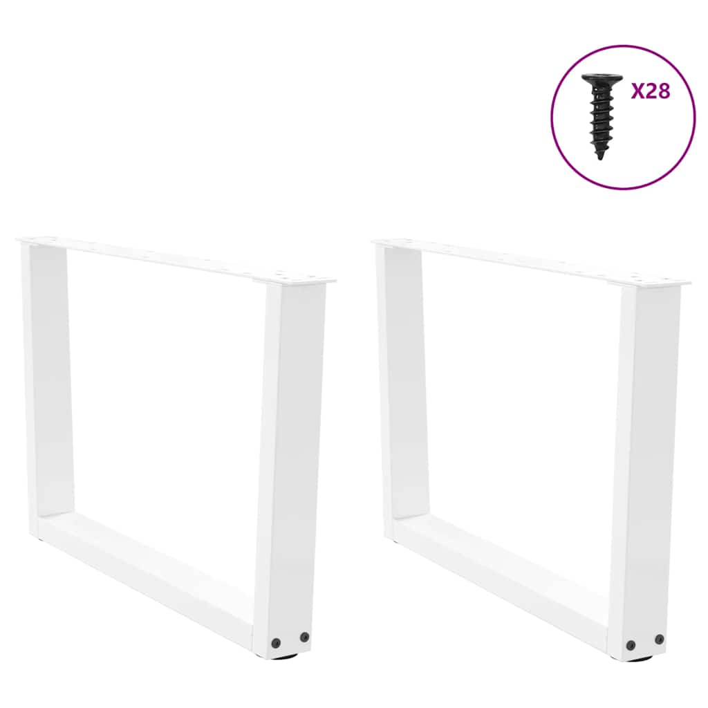 vidaXL Couchtischbeine V-Form 2 Stück Weiß 70x(42-43,3) cm Stahl