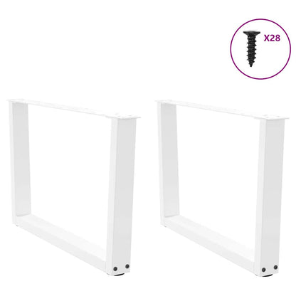 vidaXL Couchtischbeine V-Form 2 Stück Weiß 70x(42-43,3) cm Stahl