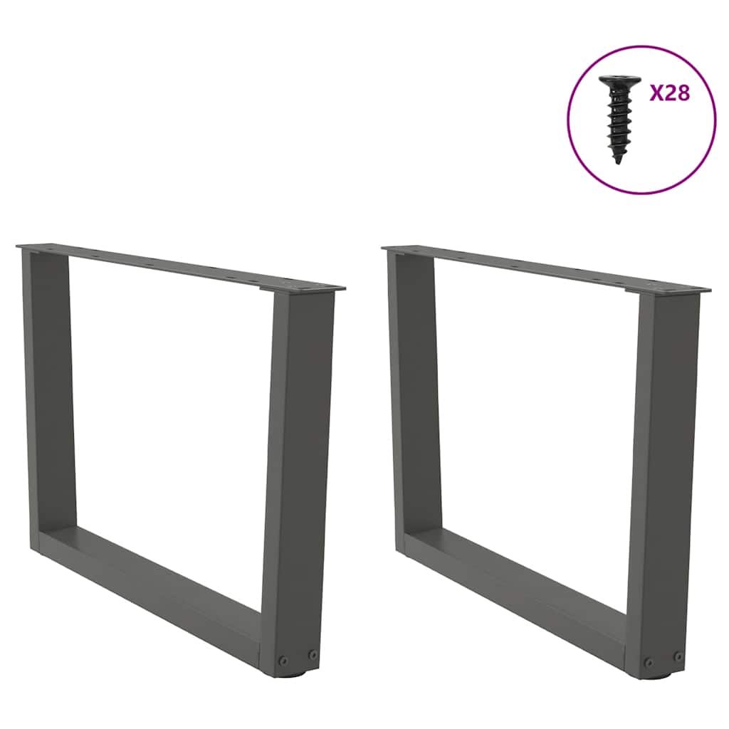 vidaXL Couchtischbeine V-Form 2 Stück Anthrazit 70x(42-43,3) cm Stahl