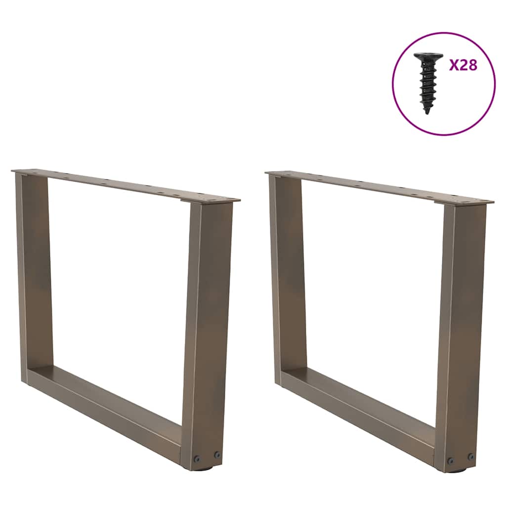 vidaXL Couchtischbeine V-Form 2 Stück Naturstahl 70x(42-43,3) cm Stahl