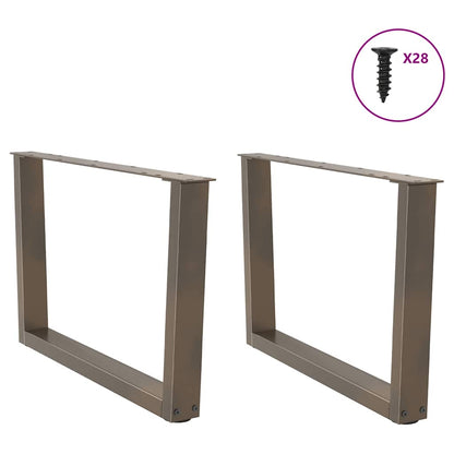 vidaXL Couchtischbeine V-Form 2 Stück Naturstahl 70x(42-43,3) cm Stahl