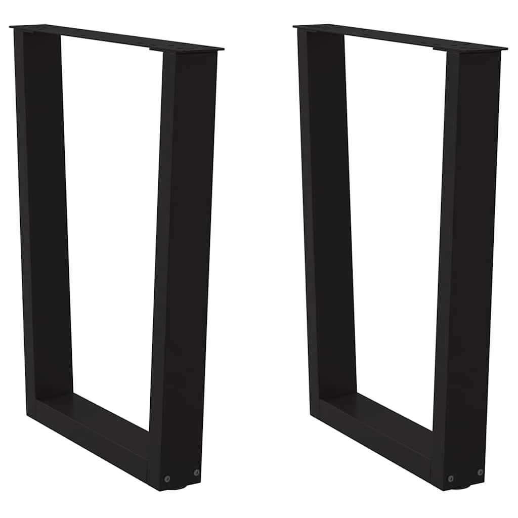 vidaXL Pieds de table à manger en V 2 pcs Noir 60x(72-73,3) cm Acier