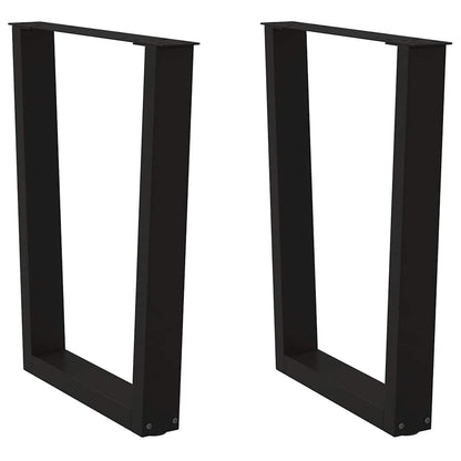 vidaXL Pieds de table à manger en V 2 pcs Noir 60x(72-73,3) cm Acier