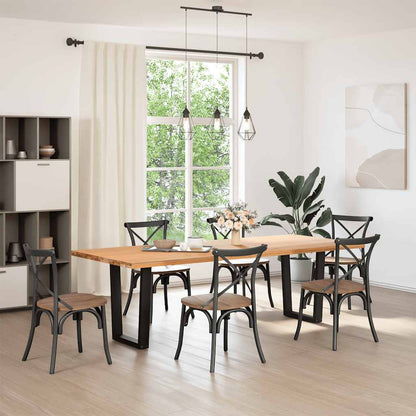 vidaXL Pieds de table à manger en V 2 pcs Noir 60x(72-73,3) cm Acier
