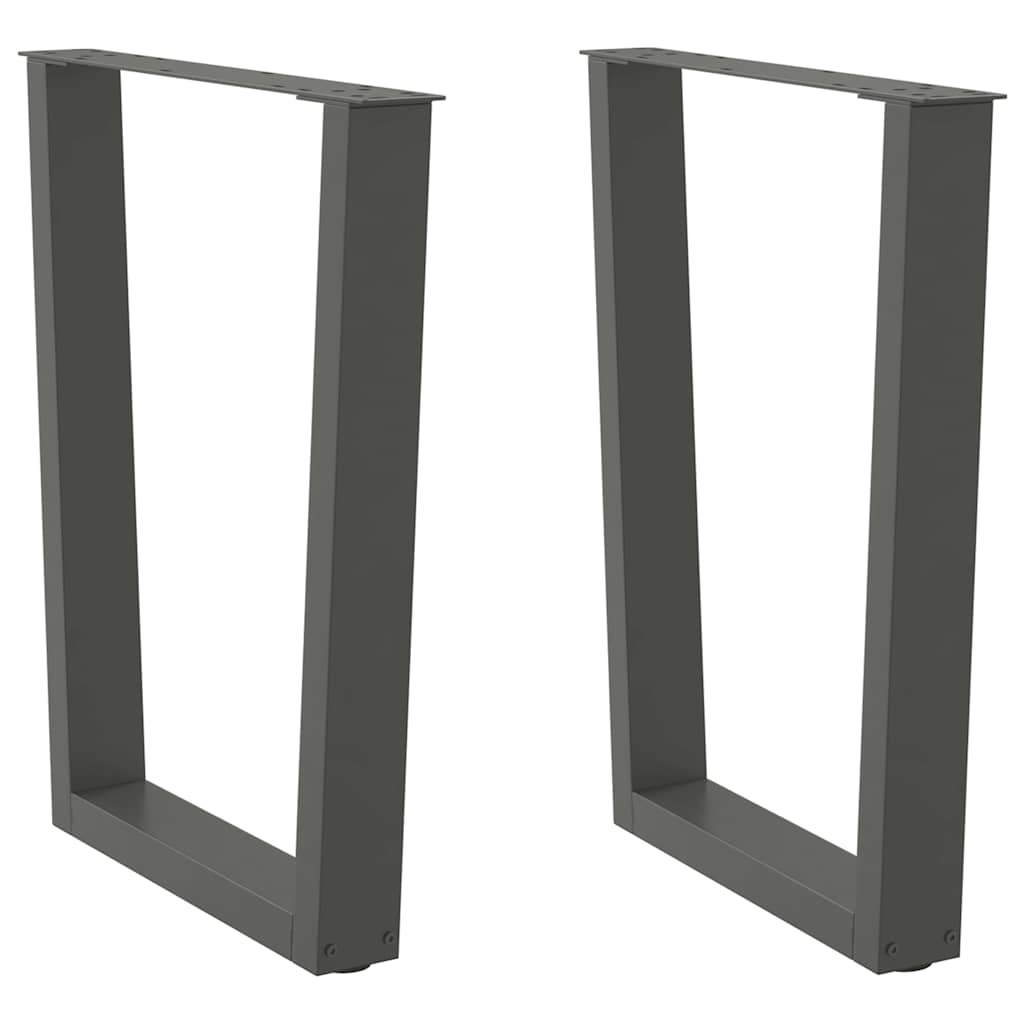 vidaXL Pieds de table à manger en V 2 pcs Anthracite 60x(72-73,3) cm Acier