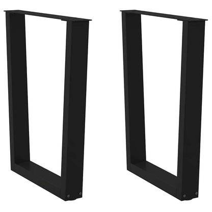 vidaXL Pieds de table à manger en V 2 pcs Noir 70x(72-73,3) cm Acier